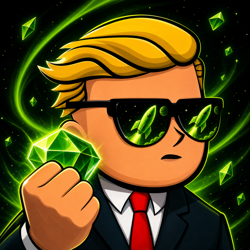 $WSB mascot holding a glowing diamond fist